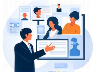 Illustration of various job board logos and a professional reaching out, symbolizing active digital networks.