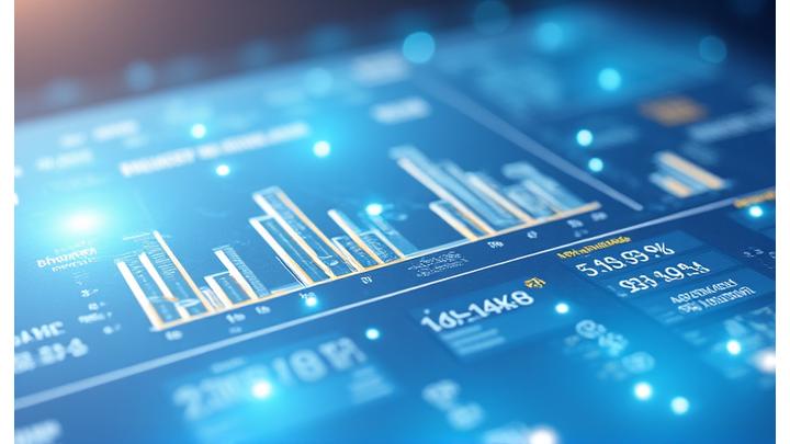 Dashboard visualization with charts and graphs showing key recruitment metrics such as time-to-hire, satisfaction, and retention rates.